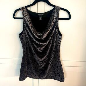 White House Black Market Velvet cowl neck sleeveless size small tank